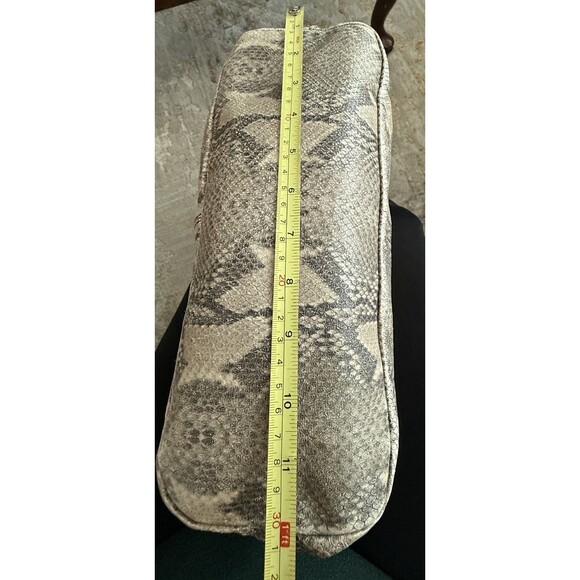 Cole Haan Designer Neutral Snake Print Leather Shoulder Hobo Bag Gold Hardware - Picture 15 of 16